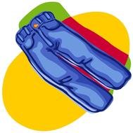 Cartoon Blue Jeans as a graphic illustration