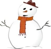 snowman on a black background