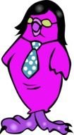 cartoon purple monster with a tie