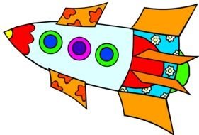 colors Rocket Ship Clip Art