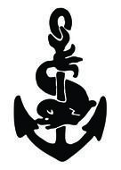 black Nautical Anchor drawing