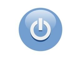 blue Power Button Clip Art drawing