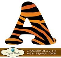 Digital Alphabet Clipart Clip Art Tiger Letters