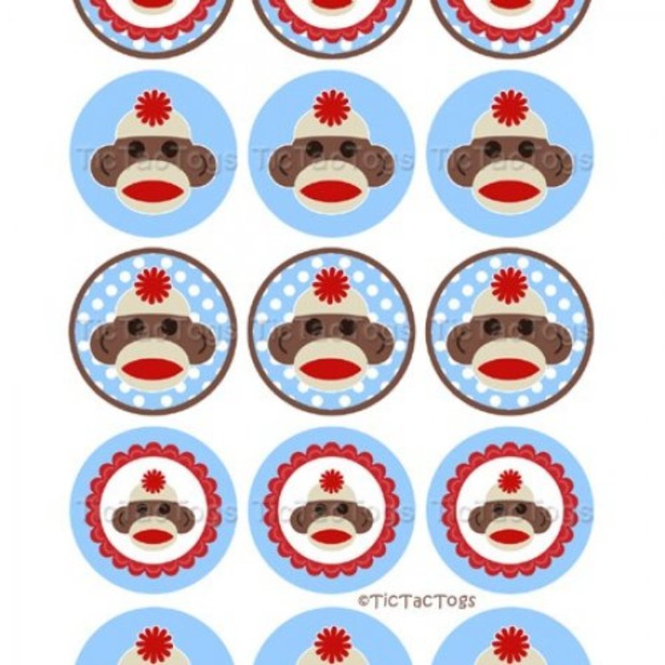 Sock Monkey Bottle Caps N2