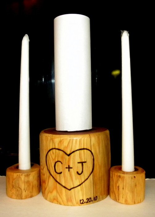 Wooden Unity Candle For Holder