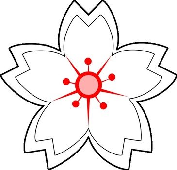 Drawing Flower Outline Clip Art N2