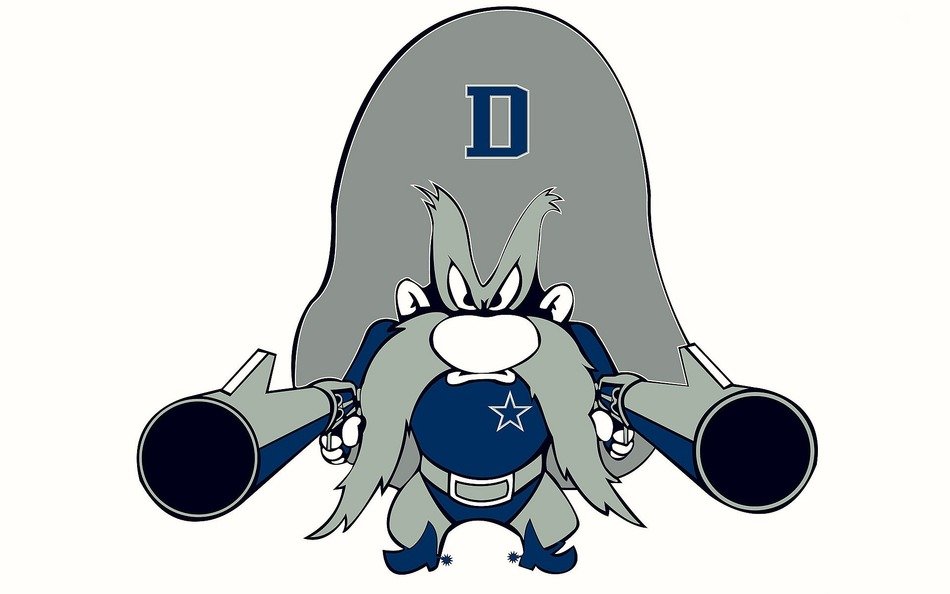 yosemite sam dallas cowboys as a graphic illustration