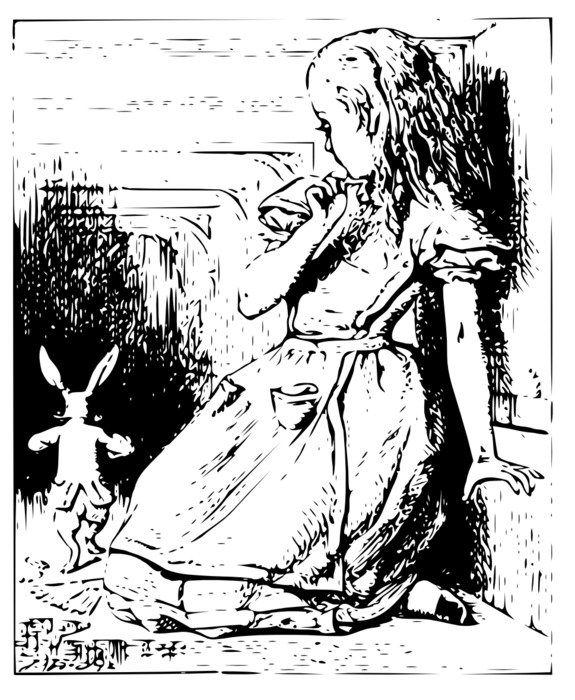 Alice In Wonderland Black And White Drawings