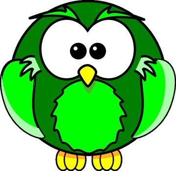 Green Owl Clip Art N23