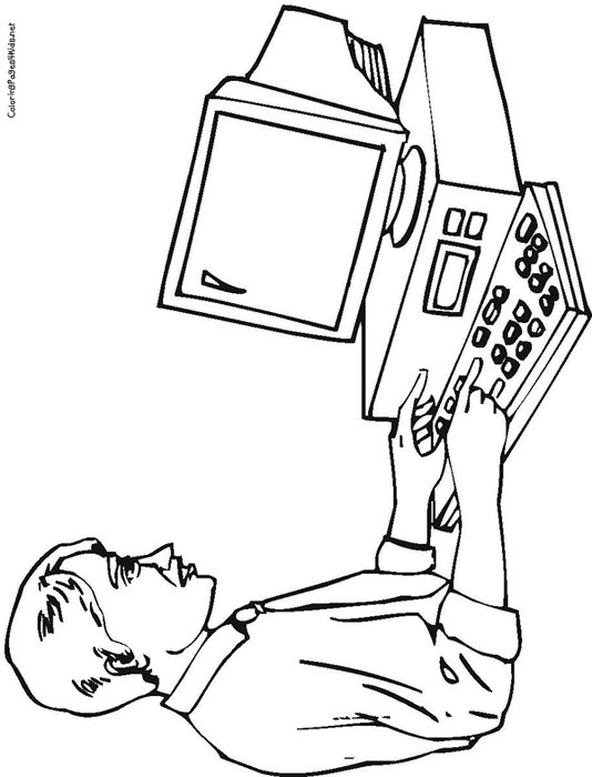 Kids Computer Coloring Page