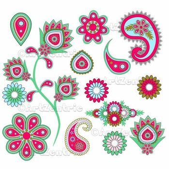 Pink Paisley Inspired Clipart Pack 14 PNG By ArtZentric pound2
