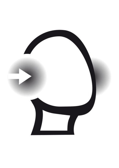 silhouette of a head with arrows in the ears