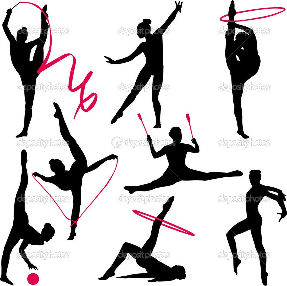 Gymnastics Silhouette Clip Art N63