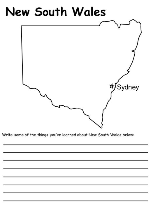 Map Of Australia Geography Worksheet