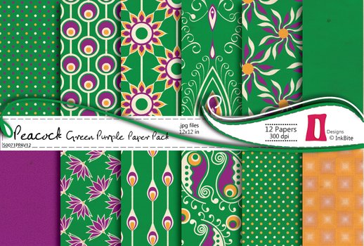 Peacock Scrapbook Paper