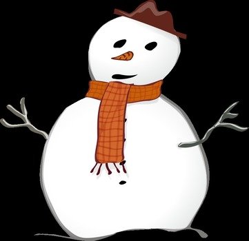 snowman on a black background