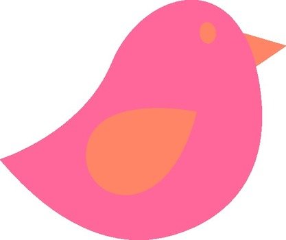 Orange Cartoon Bird Clip Art