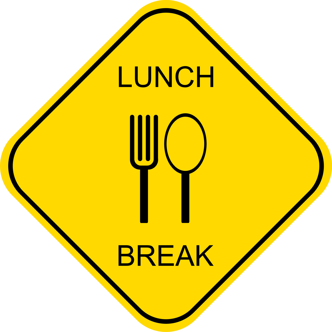 Lunch Break Sign drawing free image download