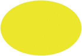 bright yellow oval on a white background