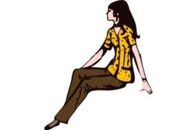 Girl Sitting In Chair Clip Art N2