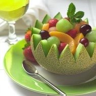 fruit salad in the melon