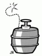 Beer Keg grey drawing