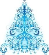 Beautiful bright blue swirl decoration clipart