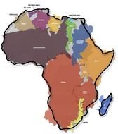 africa on colorful map