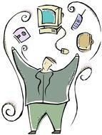 Colorful technology drawing clipart