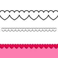 Black And White and pink Heart Borders drawing
