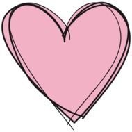 sketch of a pink heart on a white background