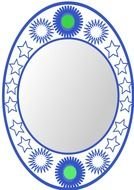 oval mirror with patterns as a picture