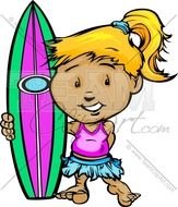 Surfer Girl Clip Art N13