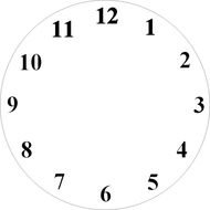 Printable Clock Face Clip Art drawing