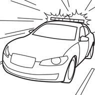 coloring page with police car