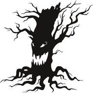 Scary Halloween Tree Clip Art N2