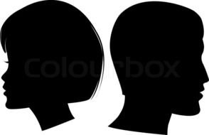 Man And Woman Face Silhouette N3