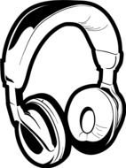 Drawing DJ Headphones Clip Art