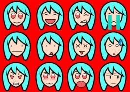 Clipart of Anime Emotion Faces
