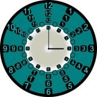 drawn green crazy clock