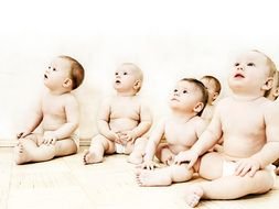 cute sitting toddlers