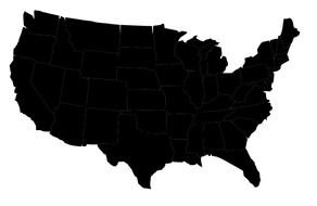 black map of the United States