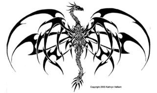 Free Tribal Dragon Tattoo Designs drawing