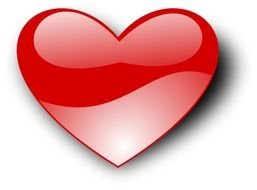 red shiny heart as a graphic image