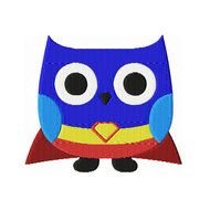 4X4 Superman Inspired Owl Embroidery Design All Formats Available