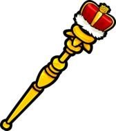 painted yellow royal scepter