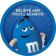 believe and youâll achieve, round blue sticker