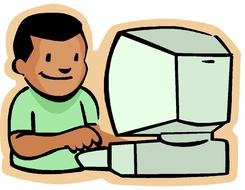 man at the computer as a graphic illustration