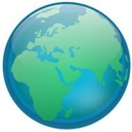clipart of blue and green planet symbol