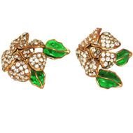 EXceptional Gripoix Haute Couture Earrings 1950